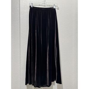 Eileen Fisher Long Maxi Velvet Skirt Small Dark Brown Goth Grunge Whimsigoth